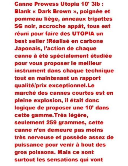 PROWESS UTOPIA 10' 3LB.
