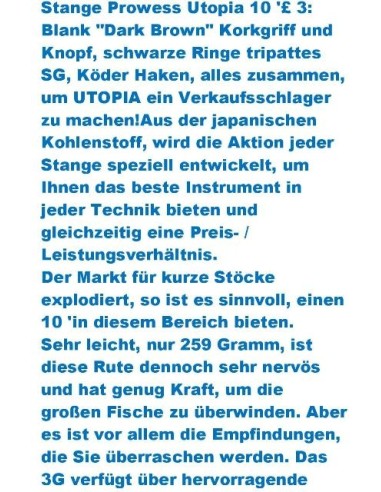 PROWESS UTOPIA 10' 3LB.