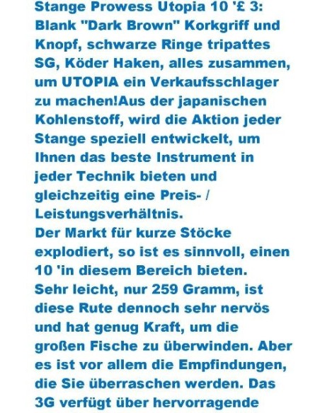 PROWESS UTOPIA 10' 3LB.