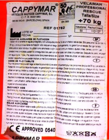 CHALECO SALVAVIDAS DE RESCATE VELAMAR PROFESIONAL