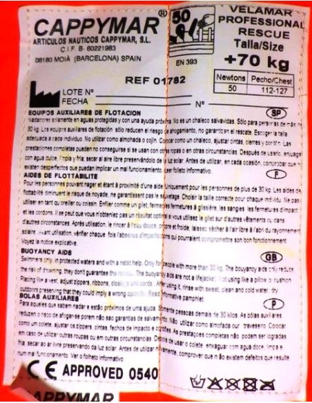 LIFE JACKET VELAMAR PROFESSIONAL RESCUE