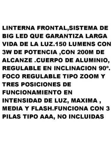 LINTERNA FRONTAL BLUEFOX