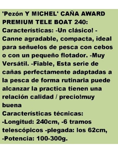 PREMIUM AWARD TELE BOAT