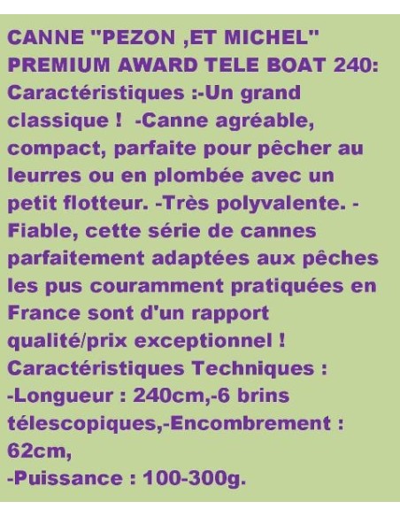 PREMIUM AWARD TELE BOAT