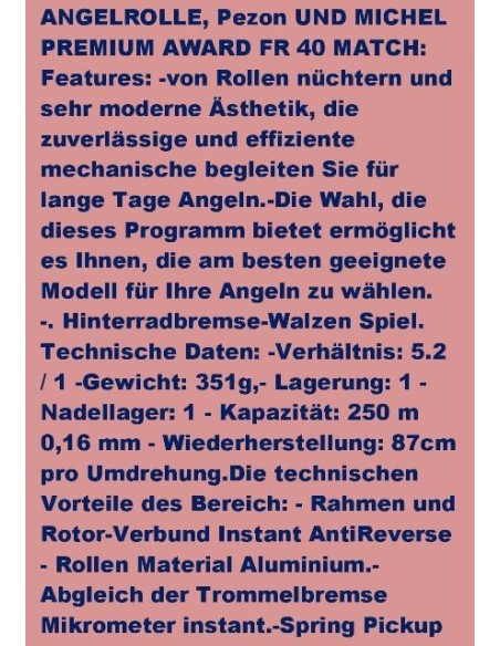 PREMIUM AWARD FR 40 MATCH