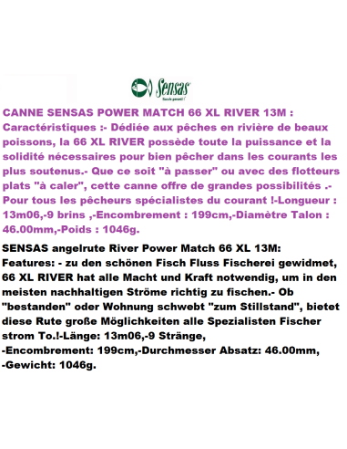 POWER MATCH 66 XL RIVER