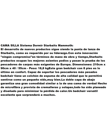 SISTEMA DE DORMIR MAMMOTH 8 PATAS