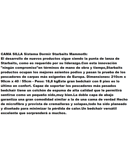 SISTEMA DE DORMIR MAMMOTH 8 PEUS