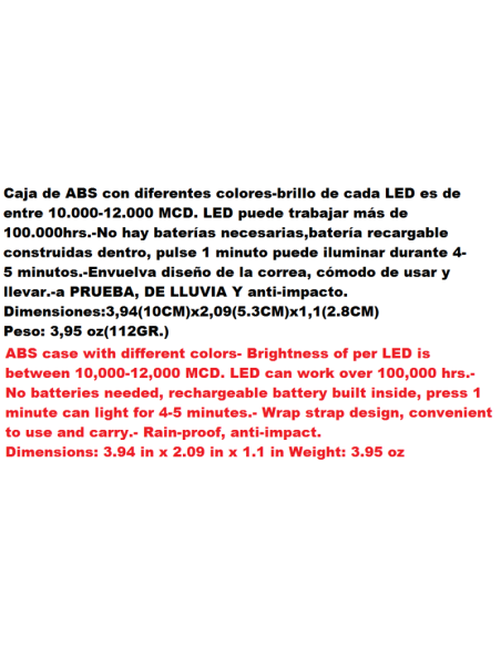 2-LED batería Dynamo sin pilas Presionado linterna