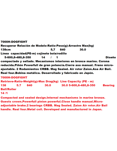 DAIWA SALTIGA DOG FIGHT H 7000