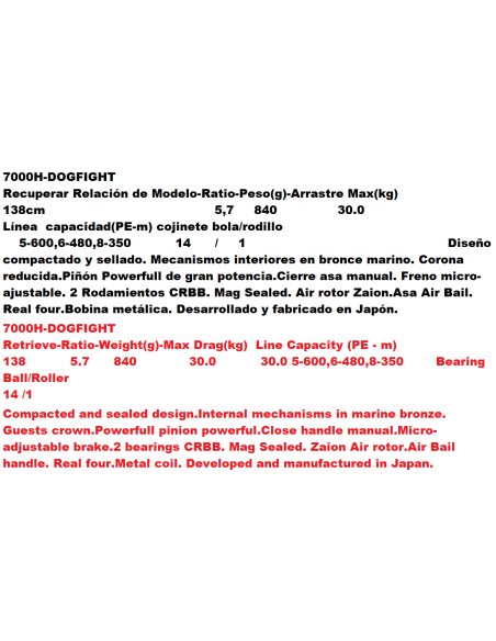 DAIWA SALTIGA DOG FIGHT H 7000