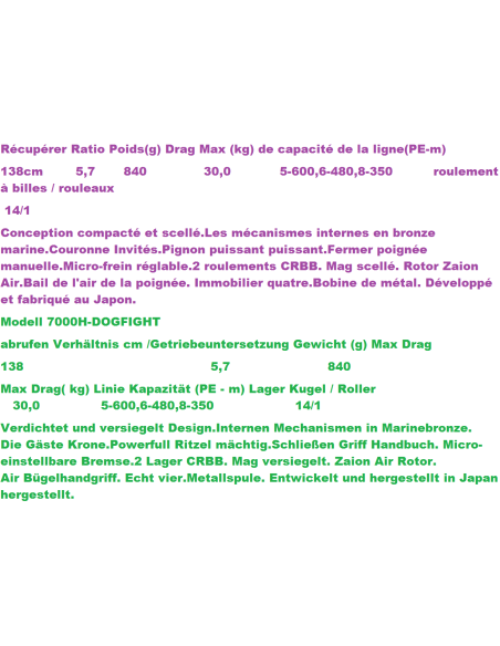 DAIWA SALTIGA DOG FIGHT H 7000