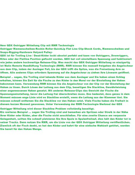 NEU QDX Outrigger Mitteilung Clip mit RMR Technologie