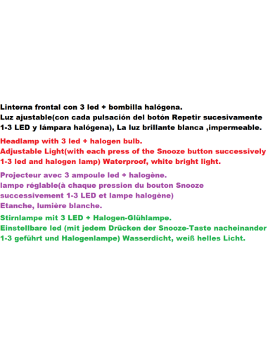 lampe  la tête, Lineaeffe, halogène + 3 led