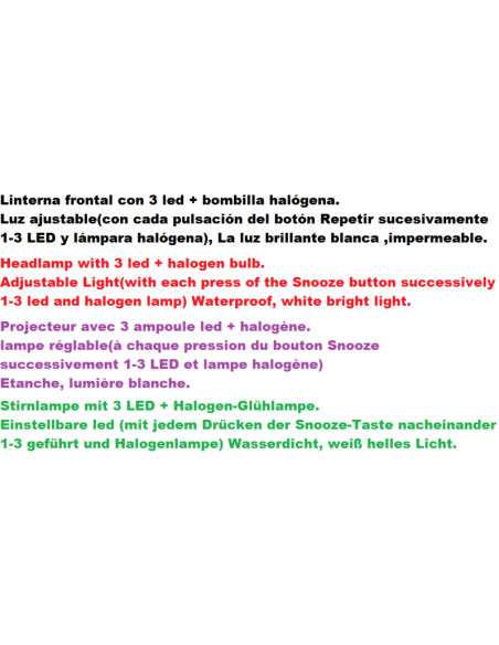 Taschenlampe Kopf LINEAEFFE Halogen+3 LED