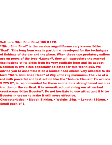 VINILO ILLEX NITRO SLIM SHAD 180 - BOLSA DE 3