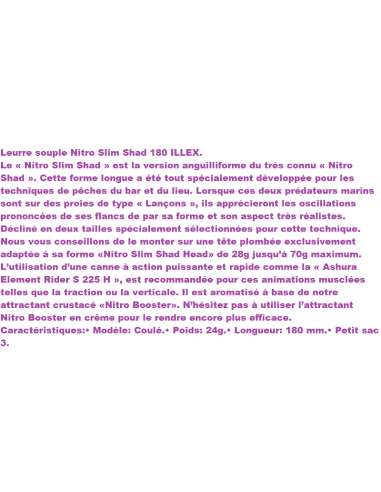 VINILO ILLEX NITRO SLIM SHAD 180 - BOLSA DE 3