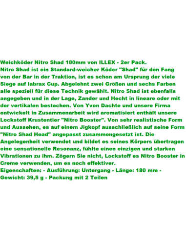 VINILO ILLEX NITRO SHAD 180 PACK DE 2