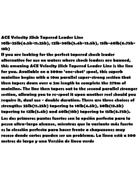 Velocity Slick Tapered Leader Line