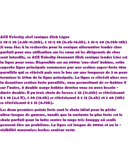 Velocity Slick verjüngende SpitzenreiterLinie