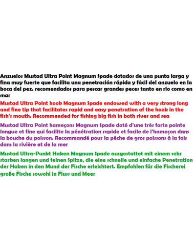 ANZUELOS MUSTAD MAGNUM SPADE
