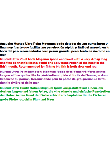 ANZUELOS MUSTAD MAGNUM SPADE