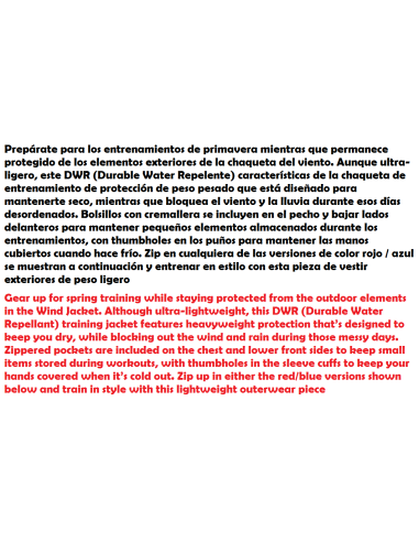 veste VENT rouge / BLEU