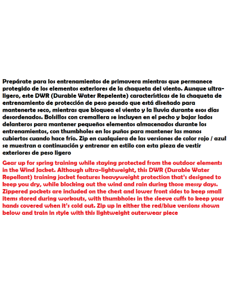 VESTE MER  ROUGE / BLEU