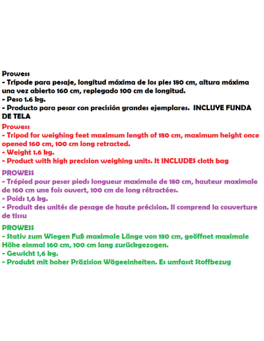 PROWESS treppiedi di alluminio PESAJE
