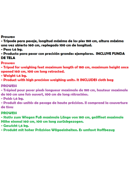 PROWESS treppiedi di alluminio PESAJE