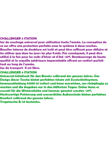 challenger 4s sleeping bag