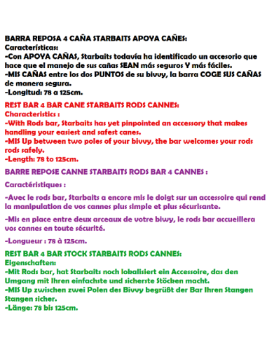 BARRA FIXA CANYES STARBAITS REPOSA 4 CANYES