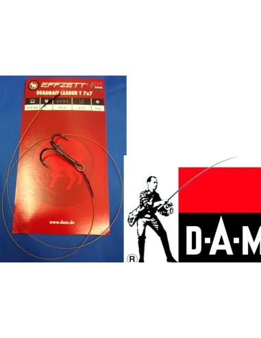 effzett- deadbait leader T 7x7 , 50 cm