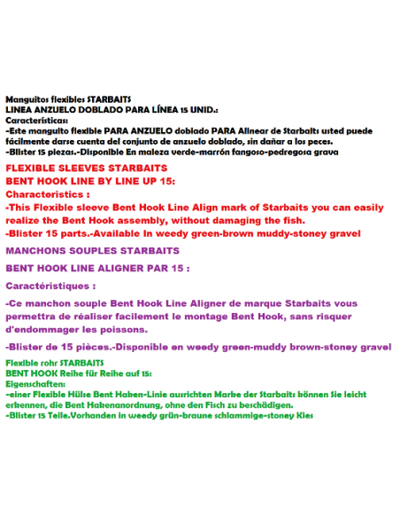 starbaits, caucho curvado pequeno ,gancho