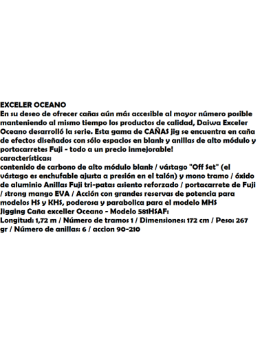 CAÑA DAIWA EXCELER OCEANO JIG 581 HS,