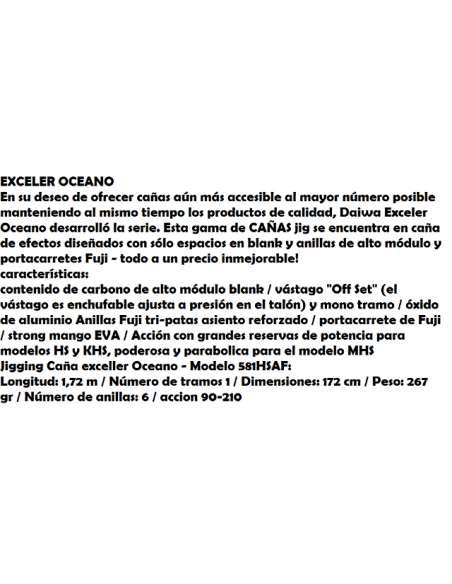 CANYA  DAIWA EXCELER OCEANO JIG 581 HS,