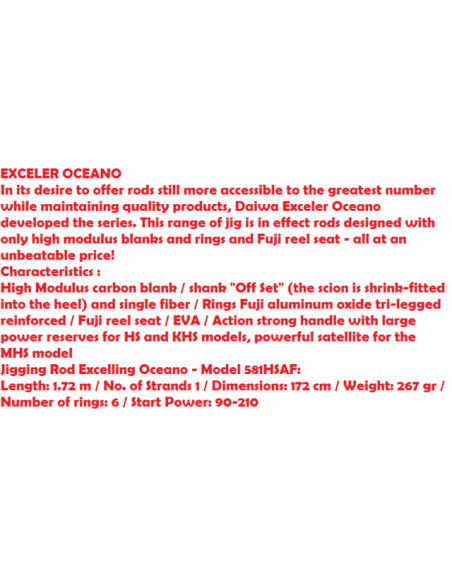 ANGELRUTE DAIWA EXCELER OCEANO JIG 581 HS,