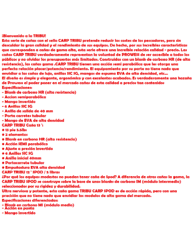 CANNE PROWESS CARP TRIBU