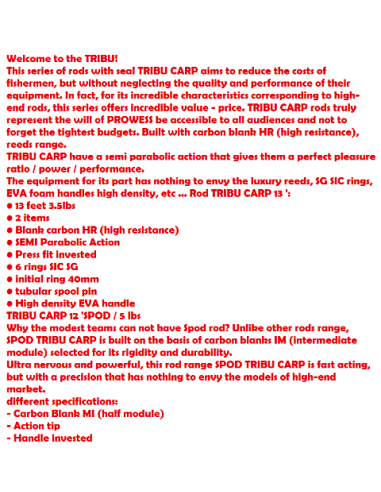 CANNE PROWESS CARP TRIBU