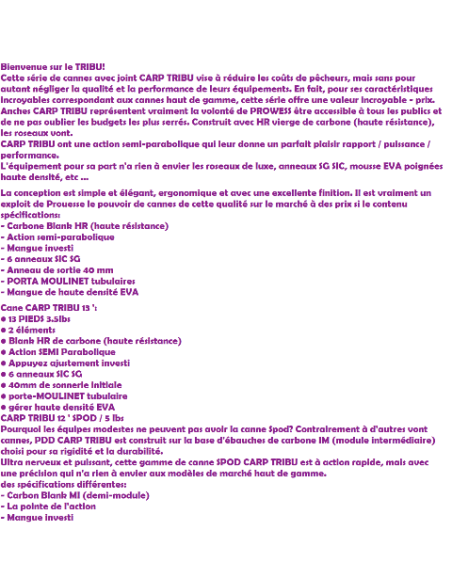 CANNE PROWESS CARP TRIBU