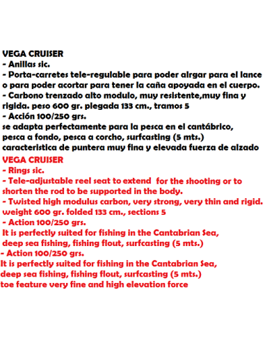 TELESCOPIC ROD VEGA CRUISER