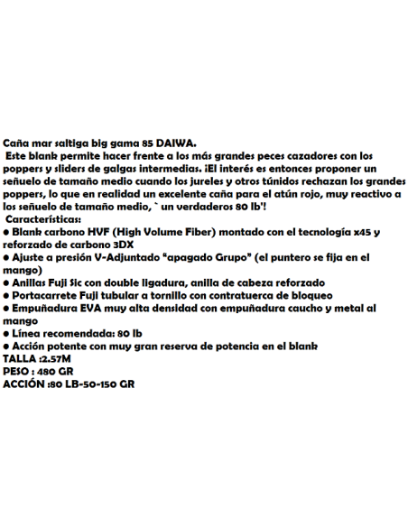 CANA DAIWA SALTIGA BIG GAME 85 SF
