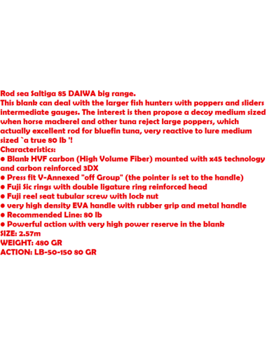 DAIWA SALTIGA ROD BIG GAME 85 SF