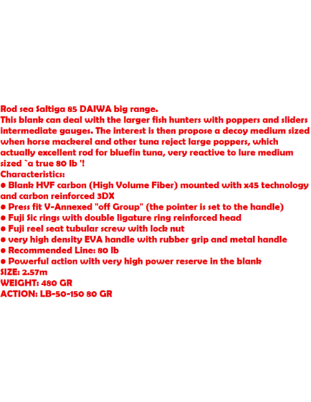 DAIWA SALTIGA ANGELRUTE BIG GAME 85 SF