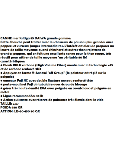 CANNE DAIWA SALTIGA BIG GAME 85 SF