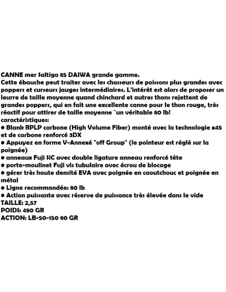 DAIWA SALTIGA ANGELRUTE BIG GAME 85 SF