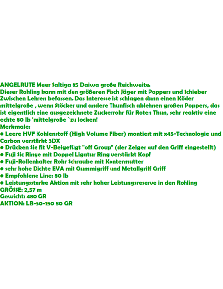 DAIWA SALTIGA ROD BIG GAME 85 SF