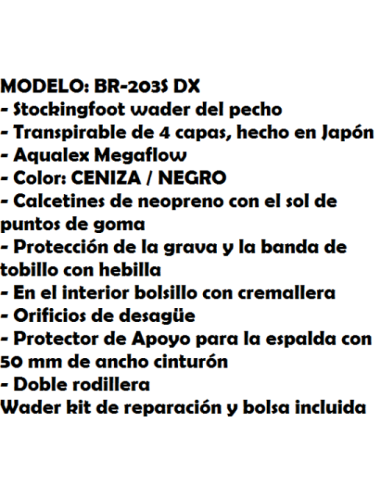 WADER transpirável AQUAZ BR 203 S