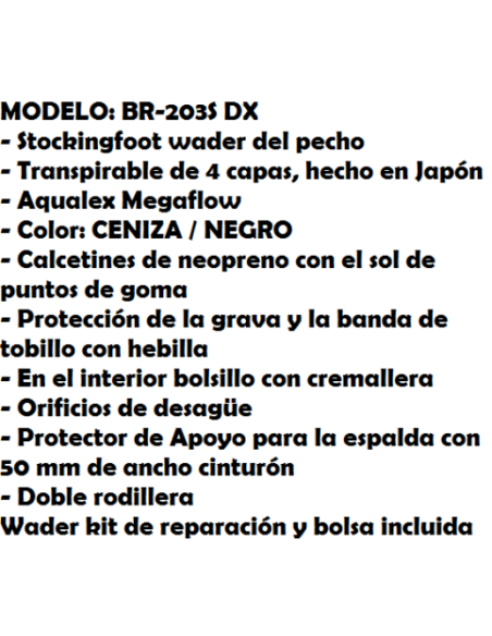 VADEADOR TRANSPIRABLE AQUAZ BR 203 S