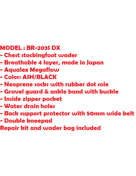 WADER traspirante AQUAZ BR 203 S